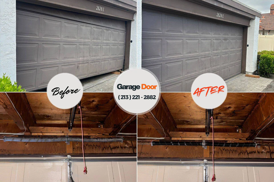 Before and after: garage door repair Manitou Beach-Devils Lake, MI